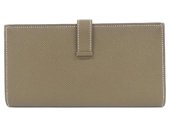 Hermès Cartera Hermes Bearn Soufflé Gris pardo - vista 2