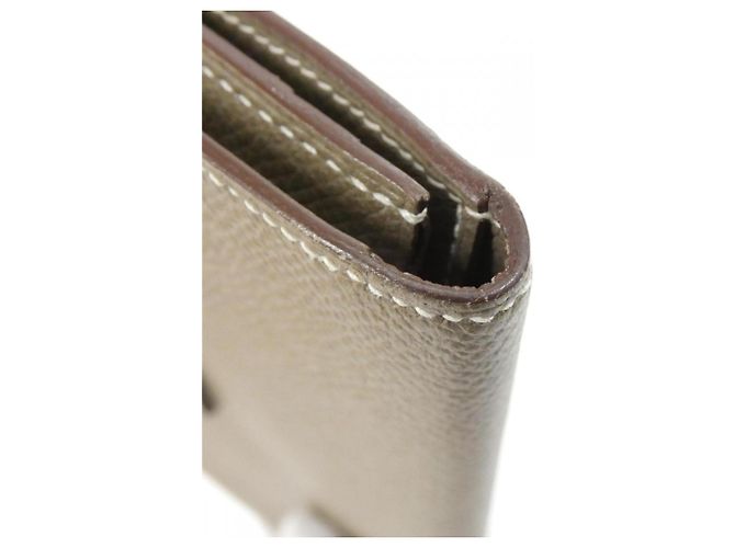Hermès Cartera Hermes Bearn Soufflé Gris pardo - vista 4