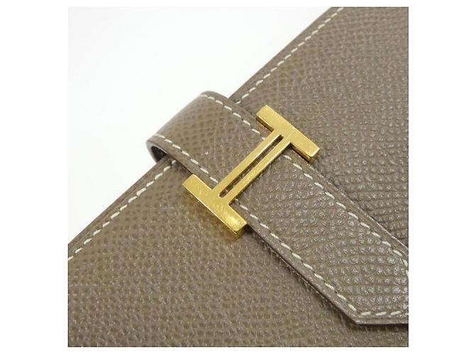 Hermès Cartera Hermes Bearn Soufflé Gris pardo - vista 5