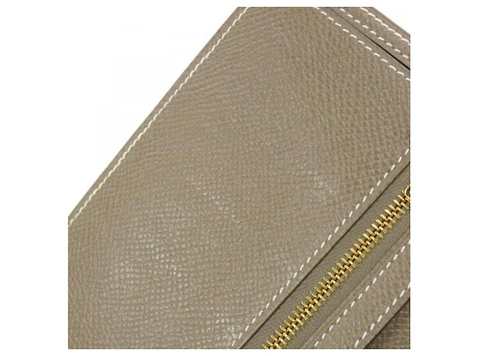 Hermès Cartera Hermes Bearn Soufflé Gris pardo - vista 8