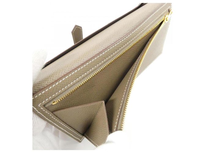 Hermès Cartera Hermes Bearn Soufflé Gris pardo - vista 9