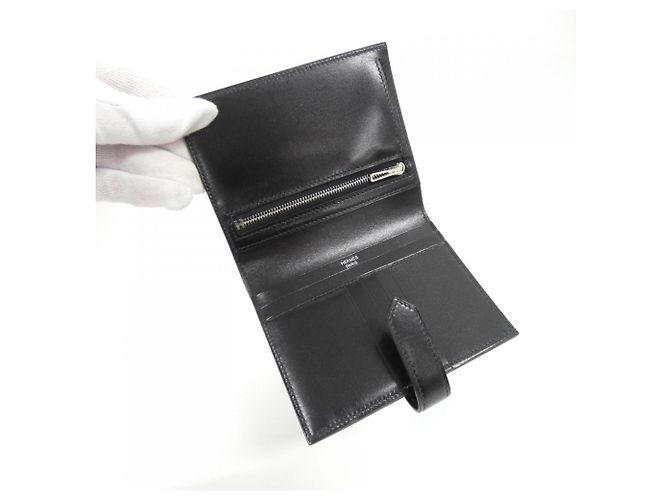 Hermès Cartera Compacta Hermes Bearn Monochrome Negro - vista 5