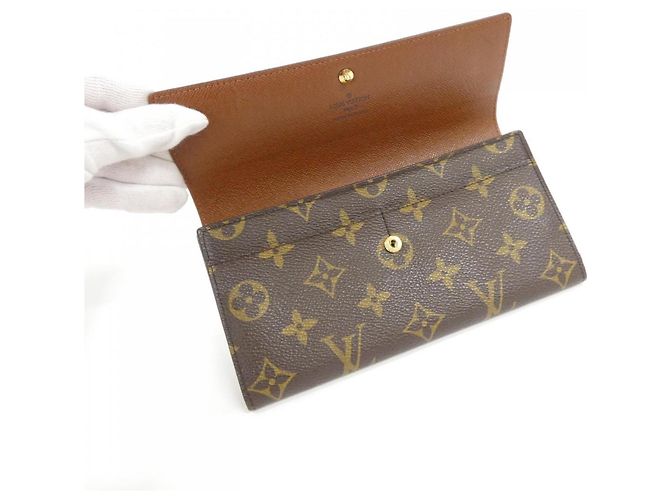 Louis Vuitton Monogram Porte Monnaie Credit Wallet Marrone - vista 5