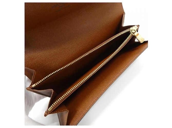 Louis Vuitton Monogram Porte Monnaie Credit Wallet Marrone - vista 6