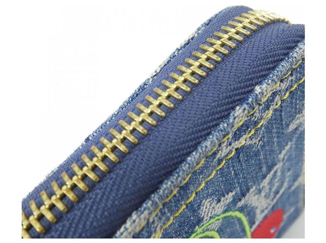 Cartera Zippy en denim Monogram Cherry Louis Vuitton Azul - vista 5