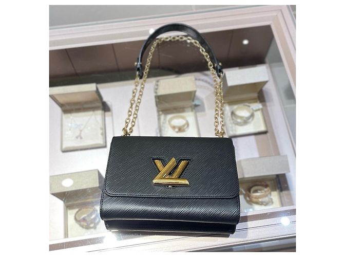 Borsa Louis Vuitton Twist MM in pelle Epi Nero - vista 10