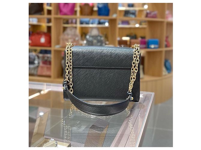 Borsa Louis Vuitton Twist MM in pelle Epi Nero - vista 2