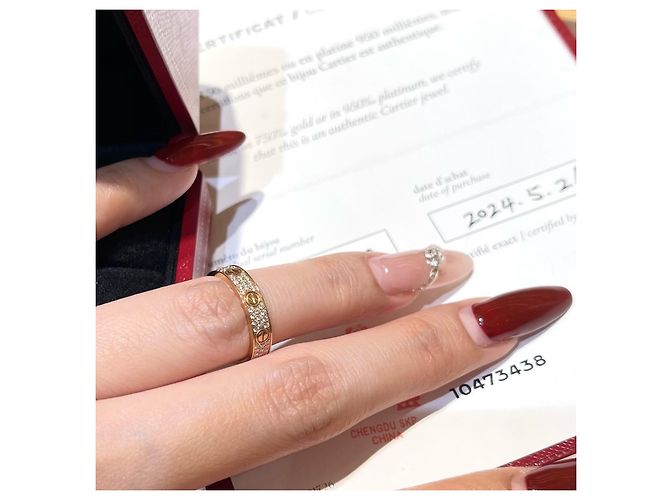 Anello Love Cartier in oro rosa 18K con diamanti D'oro - vista 9
