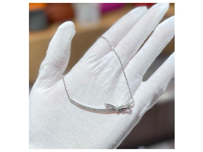 Collana corta Ruban di Chanel in oro bianco 18K con diamanti Argento - vista 8