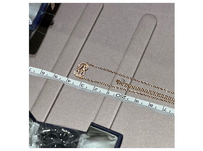 Collana a doppia catena Chance Infinie in oro rosa 18K e diamanti FRED - vista 6
