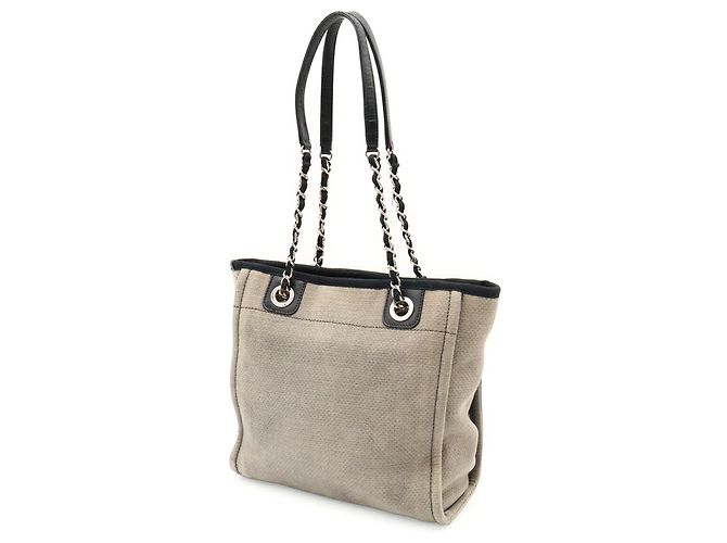 Borsa Tote CHANEL Deauville Marrone Nero - vista 3