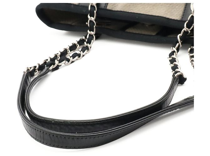 Borsa Tote CHANEL Deauville Marrone Nero - vista 5