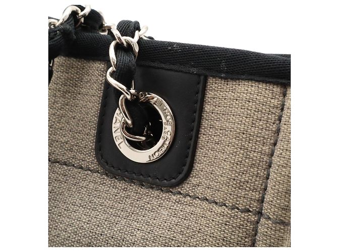 Borsa Tote CHANEL Deauville Marrone Nero - vista 8