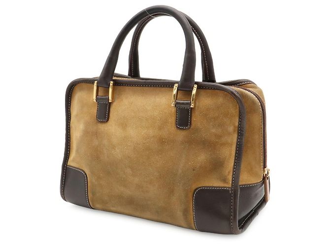 Borsa Loewe Amazona 27 Beige Marrone scuro - vista 3