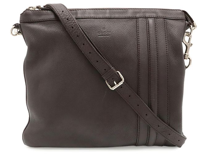 Borsa a tracolla Gucci in pelle marrone scuro - vista 2