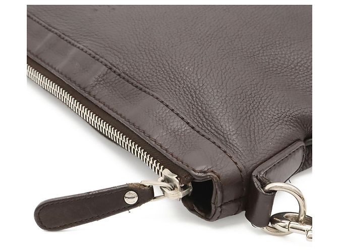 Borsa a tracolla Gucci in pelle marrone scuro - vista 7