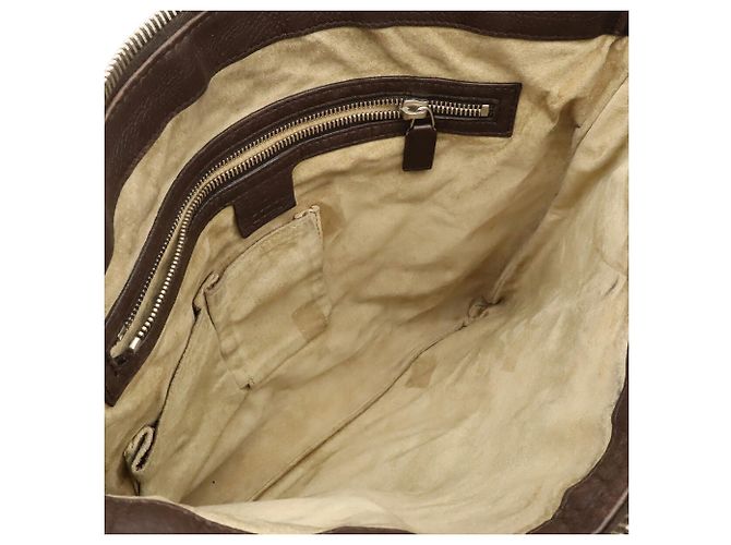 Borsa a tracolla Gucci in pelle marrone scuro - vista 8