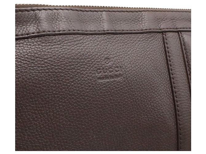 Borsa a tracolla Gucci in pelle marrone scuro - vista 9