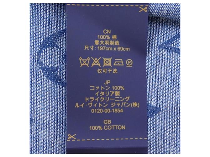 Sciarpa/Stola Louis Vuitton Monogram Essential Blu Blu navy - vista 3