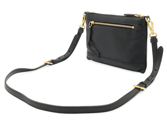 Borsa a tracolla in pelle Vitello Daino Prada Nero - vista 3