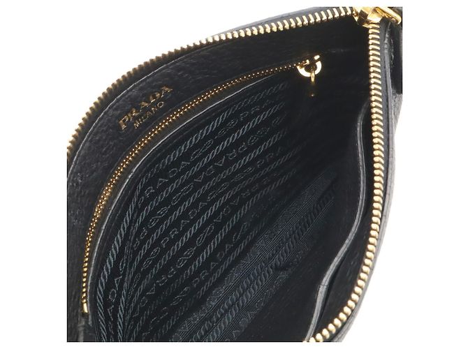 Borsa a tracolla in pelle Vitello Daino Prada Nero - vista 6