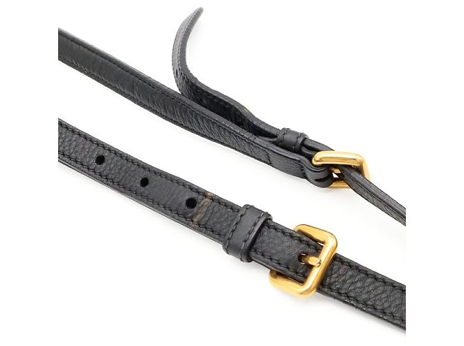 Borsa a tracolla in pelle Vitello Daino Prada Nero - vista 7