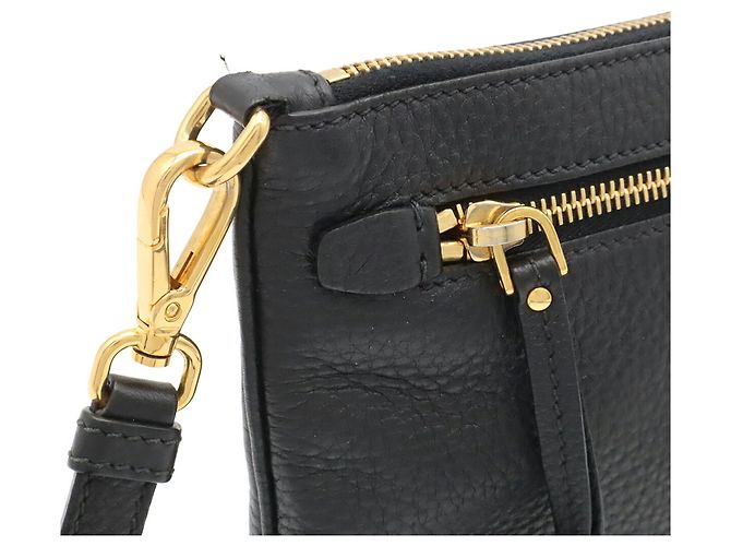 Borsa a tracolla in pelle Vitello Daino Prada Nero - vista 8