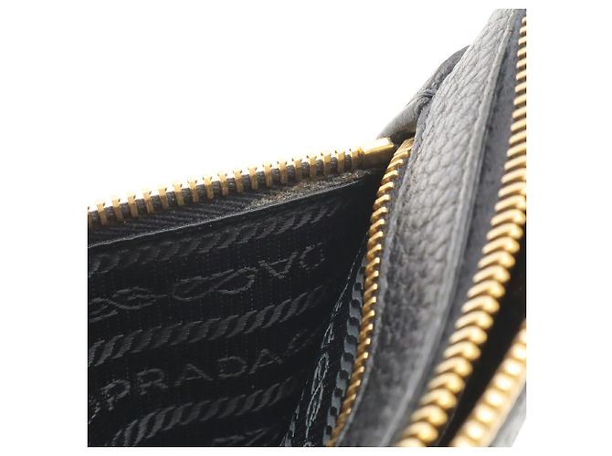 Borsa a tracolla in pelle Vitello Daino Prada Nero - vista 9