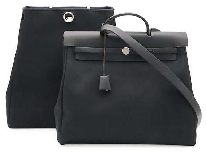 Hermès Borsa Hermes Herbag MM Nero - vista 2
