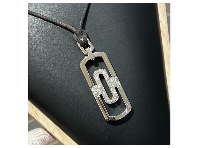 Autre Marque collana PARENTESI con diamanti Bulgari Bianco Silver hardware - vista 6