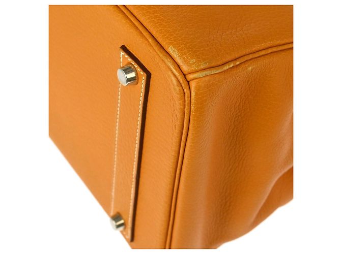 Hermès Hermes Birkin Orange Fjord con Palladium Hardware 45 Marrone - vista 3