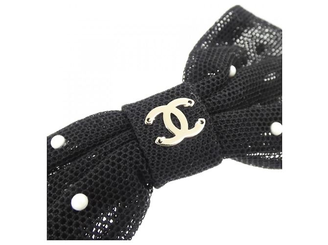 Barrette Chanel AAA265 in cotone blu navy - vista 3