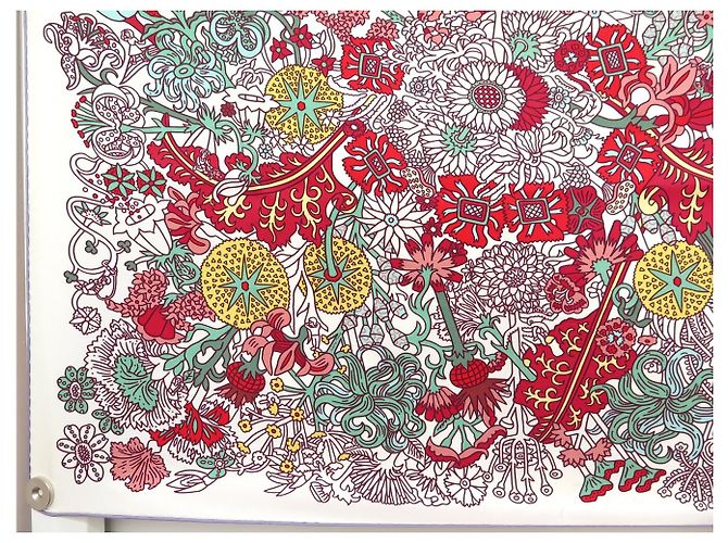 Hermès PAÑUELO DE SEDA HERMES CACHE CACHE FLEURI 90 CM BLANCO - vista 5