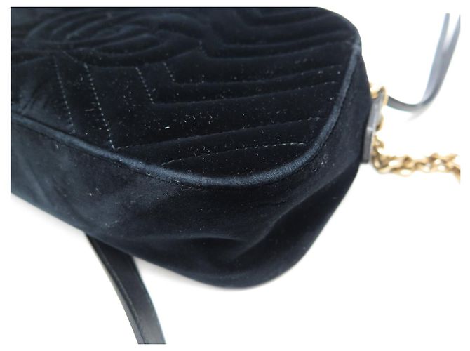 BORSA GUCCI MARMONT SMALL 447632 VELOUTÉ NERO CON TRACCOLLA - vista 14