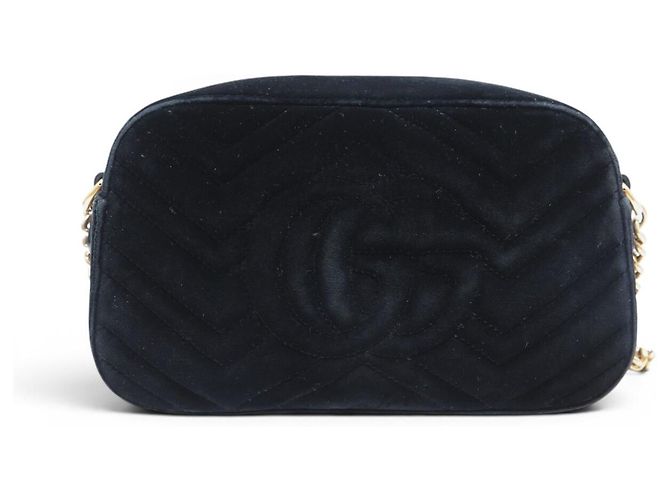 BORSA GUCCI MARMONT SMALL 447632 VELOUTÉ NERO CON TRACCOLLA - vista 2