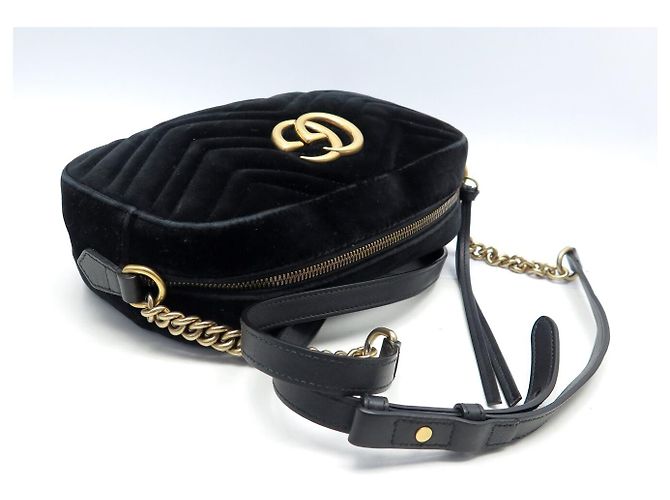 BORSA GUCCI MARMONT SMALL 447632 VELOUTÉ NERO CON TRACCOLLA - vista 4