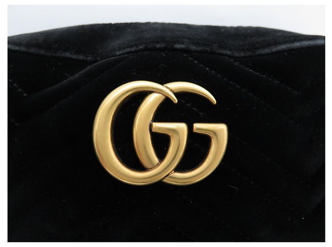 BORSA GUCCI MARMONT SMALL 447632 VELOUTÉ NERO CON TRACCOLLA - vista 6