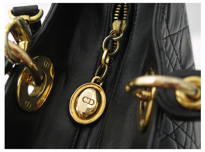 BORSA A SPALLA CHRISTIAN DIOR LADY LARGE IN PELLE CANNAGE NERA Nero - vista 11