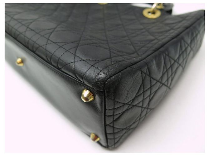 BORSA A SPALLA CHRISTIAN DIOR LADY LARGE IN PELLE CANNAGE NERA Nero - vista 20