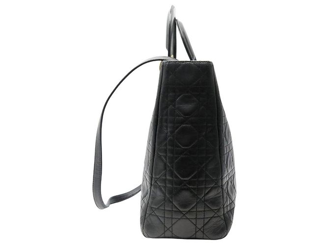 BORSA A SPALLA CHRISTIAN DIOR LADY LARGE IN PELLE CANNAGE NERA Nero - vista 4