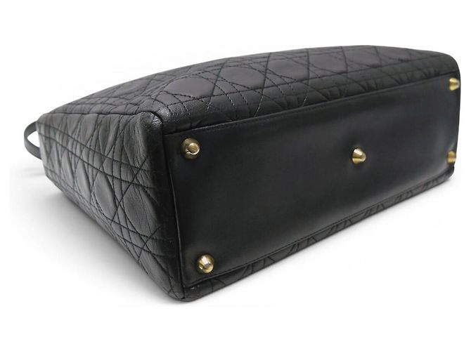 BORSA A SPALLA CHRISTIAN DIOR LADY LARGE IN PELLE CANNAGE NERA Nero - vista 5