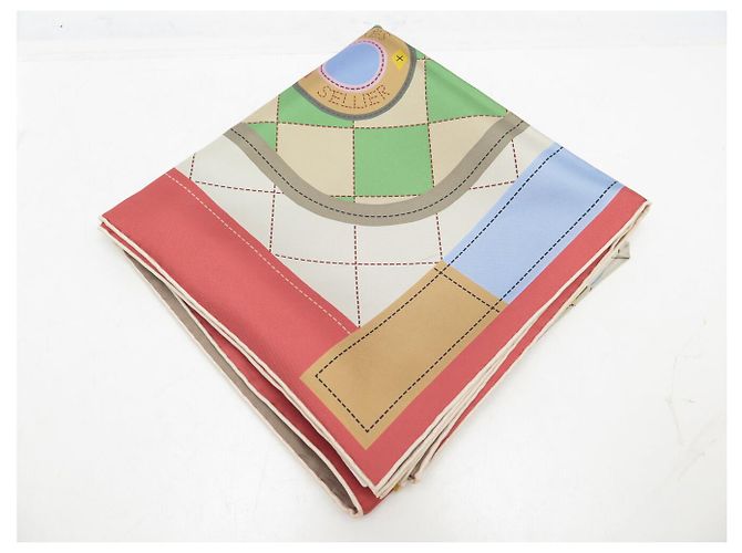 Hermès NUOVO FULLETTO HERMES DOUBLE FACE TAPIS DE SELLE H904040S QUADRATO 90 CM Multicolore - vista 10