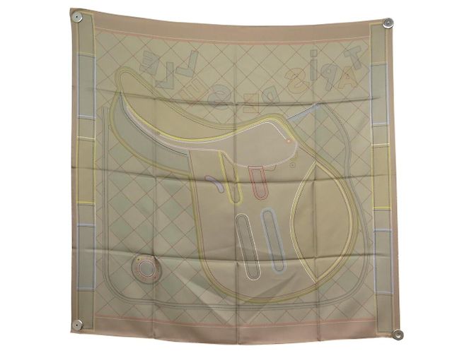 Hermès NUOVO FULLETTO HERMES DOUBLE FACE TAPIS DE SELLE H904040S QUADRATO 90 CM Multicolore - vista 14