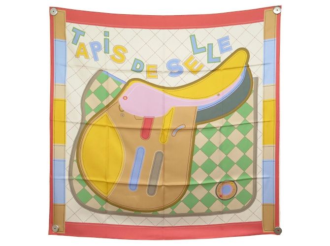 Hermès NUOVO FULLETTO HERMES DOUBLE FACE TAPIS DE SELLE H904040S QUADRATO 90 CM Multicolore - vista 2