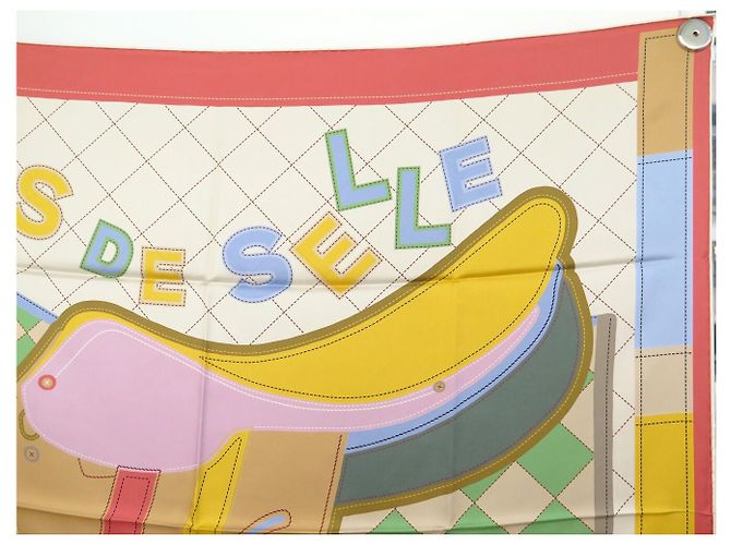 Hermès NUOVO FULLETTO HERMES DOUBLE FACE TAPIS DE SELLE H904040S QUADRATO 90 CM Multicolore - vista 4