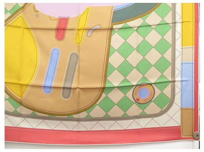 Hermès NUOVO FULLETTO HERMES DOUBLE FACE TAPIS DE SELLE H904040S QUADRATO 90 CM Multicolore - vista 5