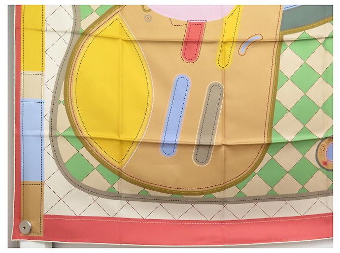 Hermès NUOVO FULLETTO HERMES DOUBLE FACE TAPIS DE SELLE H904040S QUADRATO 90 CM Multicolore - vista 6