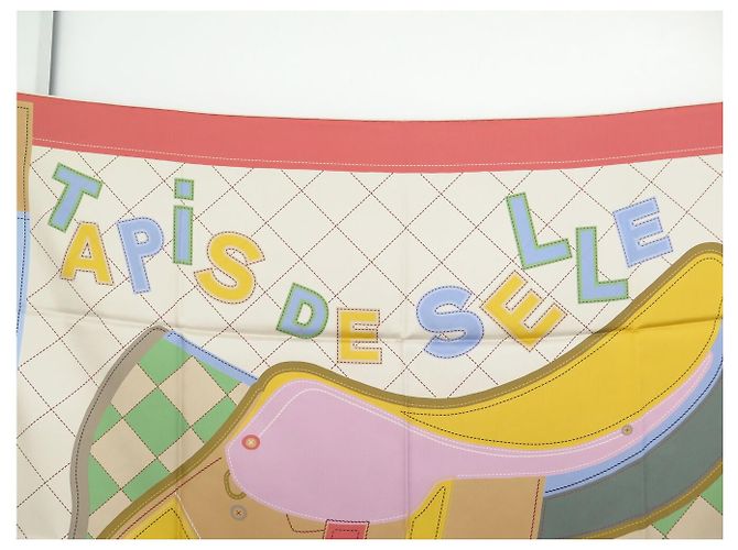 Hermès NUOVO FULLETTO HERMES DOUBLE FACE TAPIS DE SELLE H904040S QUADRATO 90 CM Multicolore - vista 7