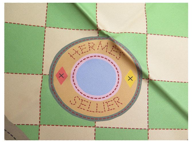 Hermès NUOVO FULLETTO HERMES DOUBLE FACE TAPIS DE SELLE H904040S QUADRATO 90 CM Multicolore - vista 8