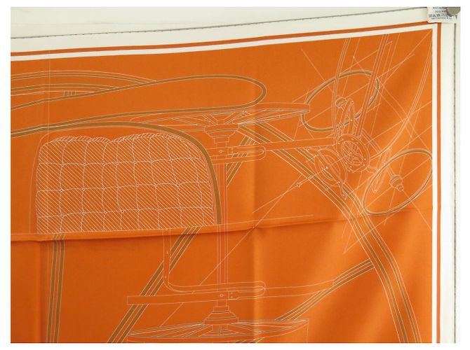 Hermès NEU HERMES PETIT DUC DOUBLE FACE CARRÉ 90 Seidentuch ORANGE - Ansicht 10